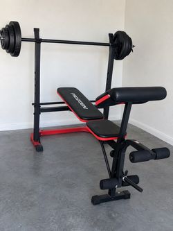 Proton Weight Bench with Barbell and Weights