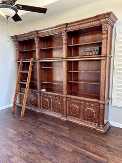 Rare Philippe Langdon solid wood bookcase.