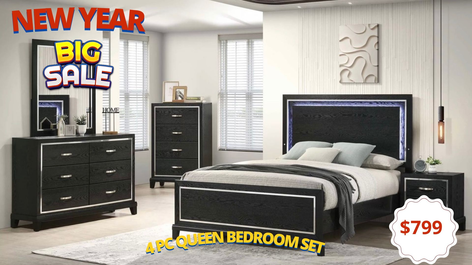 4 Pc Queen Bedroom Set