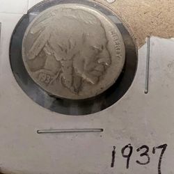 1937 BUFFALO NICKEL F MINT MARK 