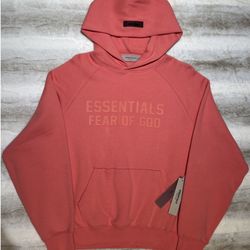Essentials Fear Of God Coral Hoodie