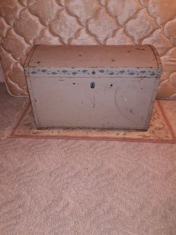 vintage wooden trunk