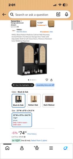Black medicine Cabinet