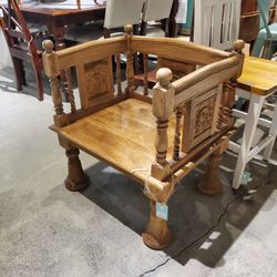 Carved Wooden Accent Chair