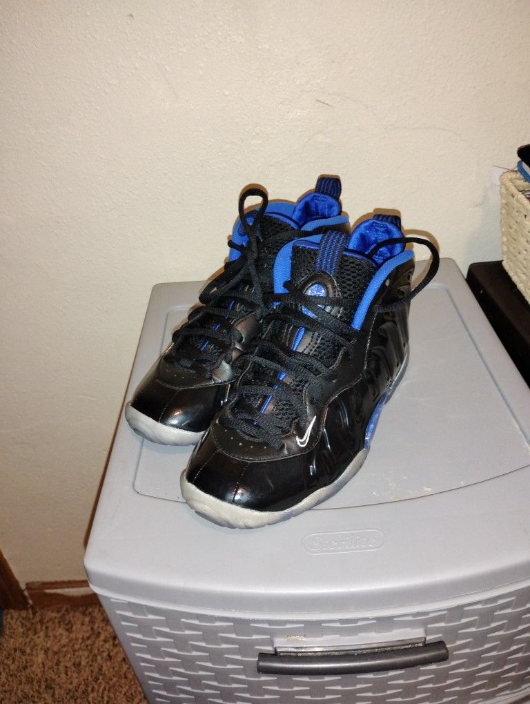 Nike Little Posite One GS Space Jam Color Black/Blue Size 4.0 Youth 2018