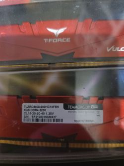 RAM - 16GB Kit (2x8GB) DDR4 3200 TeamGroup T-Force Vulcan Z RAM