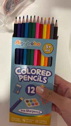Aigybobo 12-Pack Pre-Sharpened Colored Pencils - Brand New