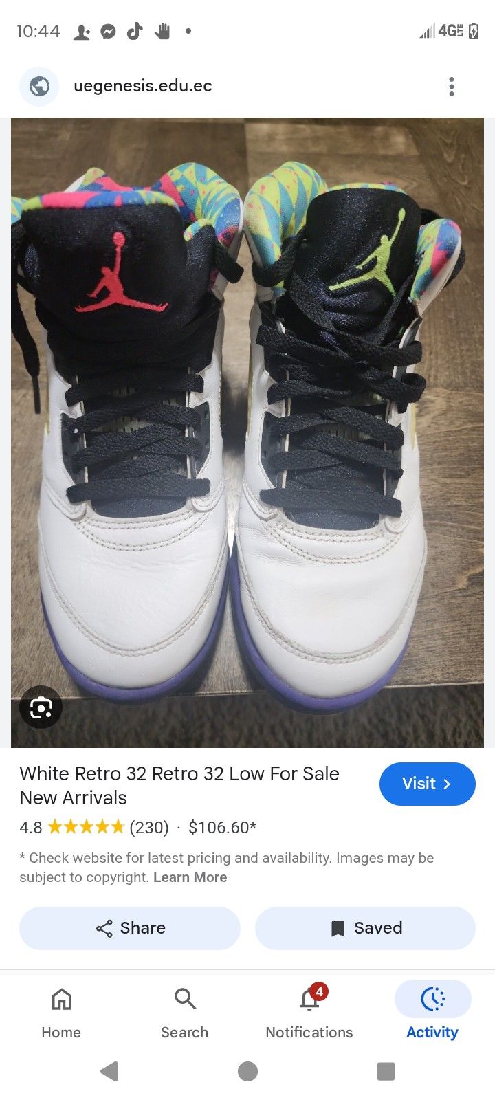  (Size 7)Jordans 5 Retro mid alternate Bel-Air