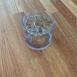 Glass Vase With Gold Insert