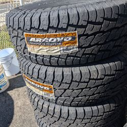 285-75R16 LT arroyo Brand all terrain tires , the wharanty 50 000 miss