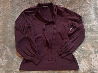 Burgundy Tie-Neck Sweater shirt