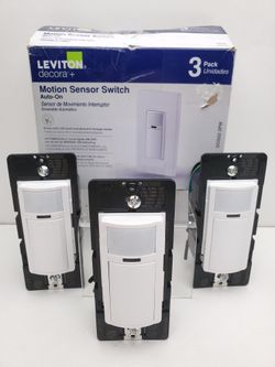 Leviton Motion Sensor Switch Auto-On Off 3-Pack LED Halogen 150W