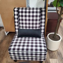 Black And White Checker Accent Chair (New)
