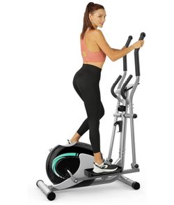 Elliptical Machine for Home, Hyper-Quiet Elliptical Exercise Machine, Compact Elliptical Trainer w/8 Levels Adjustable Resistance, 6KG Flywheel, Pulse