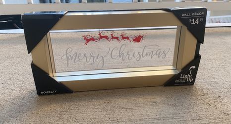 Merry Christmas Illuminated LED Square Wall Art