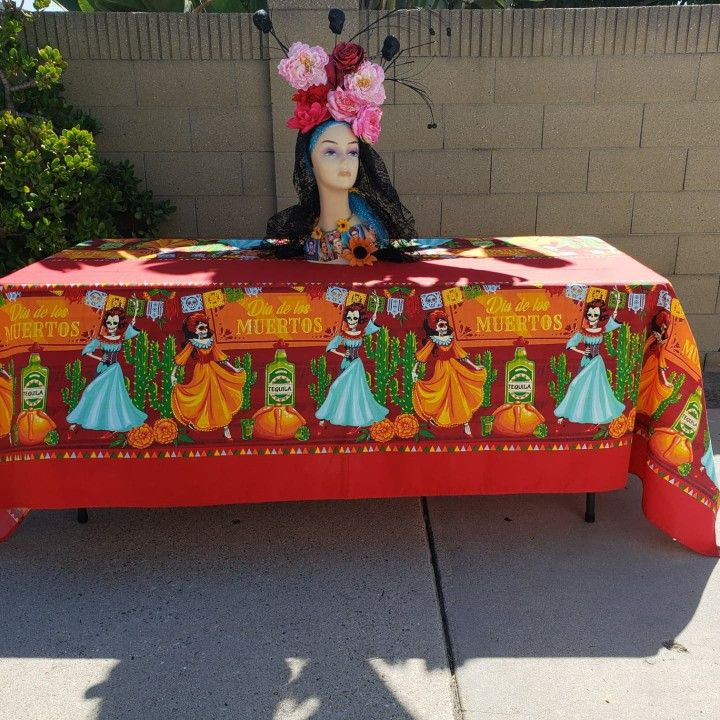 Day Of The Dead Tablecloth "Las BAILARINAS "