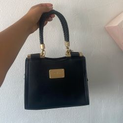 BEBE BAG / BLACK AND GOLD / MEDIUM 