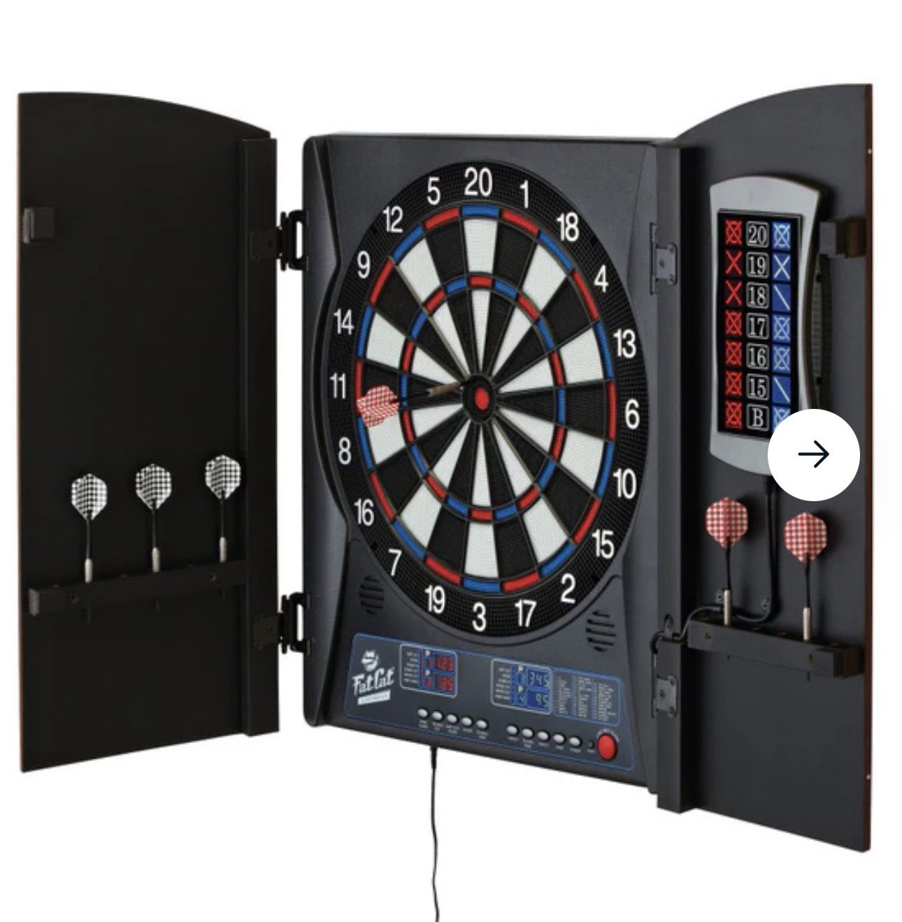 Fat Cat Mercury Electronic Dartboard, 13.5" Compact Target