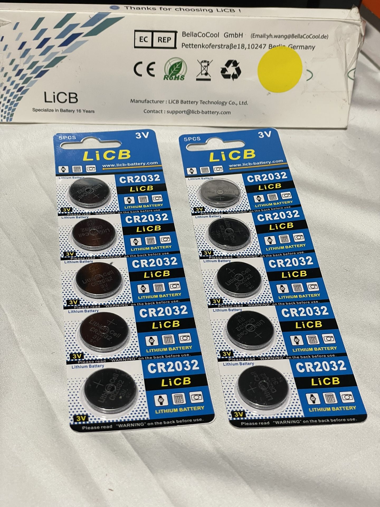 LiCB 3V Batteries- 2- 5 Packs