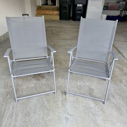 Two Folding Mesh Chairs For Sale