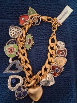 Brighton Gold-Tone Heart Charm Bracelet