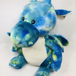 16" Multicolored Green Blue Chubby Dragon Plush Toy
