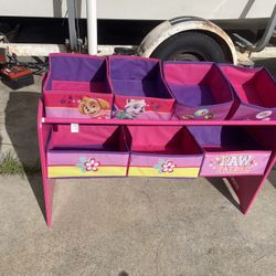 Toy Organizing Shelf - Paw Patrol Girls