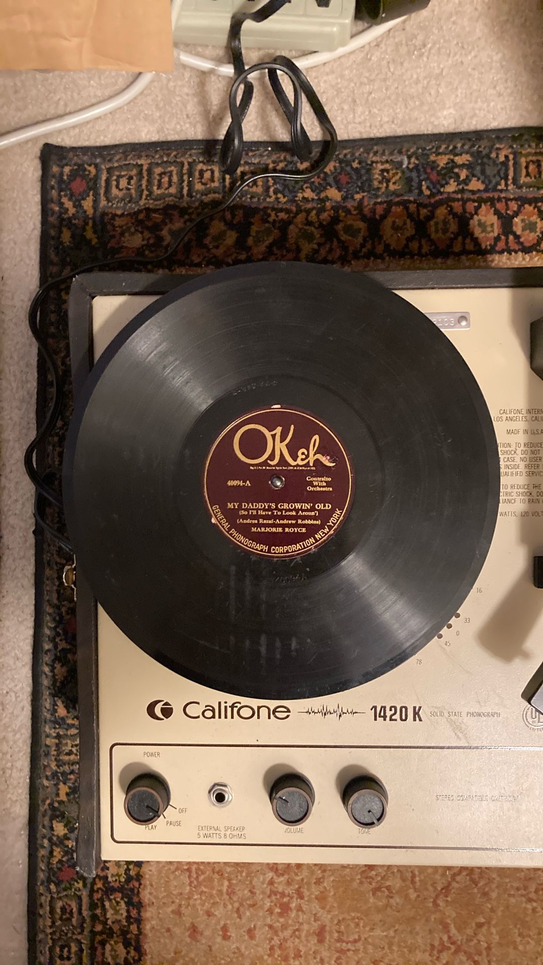 Marjorie Royce 1924 Old 78 Rpm Record