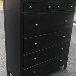 Ikea Hemnes Black Tall Chest With Big Drawers. Drawers Sliding Smoothly Great  Confition