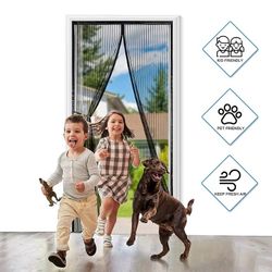Magnetic Screen Door Mesh, Self Sealing Door Screen Magnatic Closure, 39" x 83"