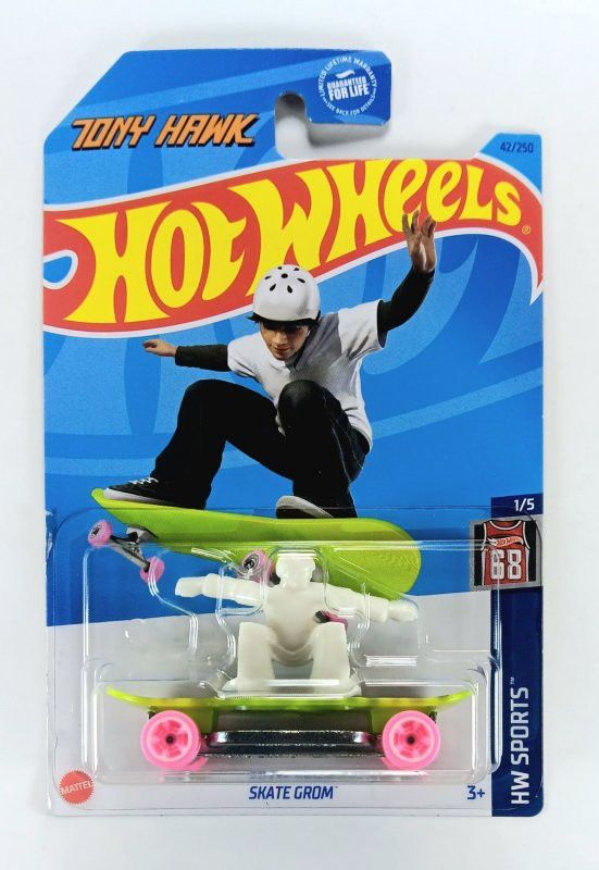 TONY HAWK SKATE GROM | HW SPORTS #1/5 | MATTEL HOT WHEELS 42/250 | NEW IN BOX | FACTORY SEALED
