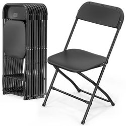 Brand New 10 All Black Plastic Chairs For $110