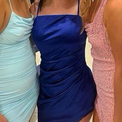 Royal Blue Satin Formal Dress