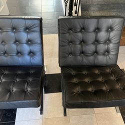 2 Barcelona Style Chairs Mid Century Modern - Make Offer
