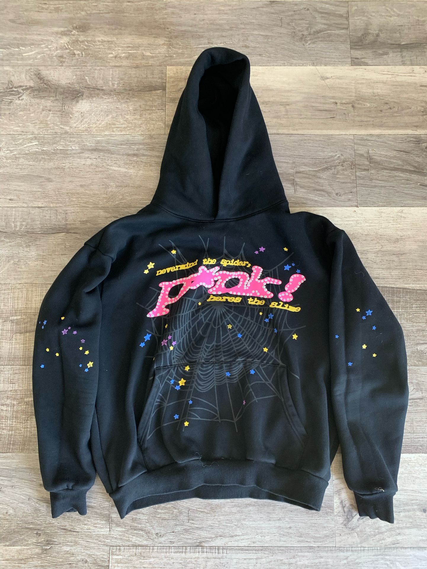 Sp5der Black N Pink Hoodie Size Large