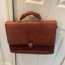 Briefcase  Leather Purse Avenues América Tan Top Grain Leather Portafolio .