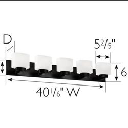 NEW! Design House Vanity Light Dimmable with Frosted Glass for Above Bathroom Mirror,  Matte Black