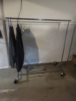 Chrome Rolling Clothes Rack