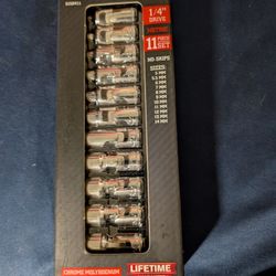 Icon 1/4" Drive 11piece Universe Joint Shallow Socket Set 