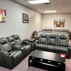 Power Reclining Sofa And Love Seat In Stock For Immediate Delivery 