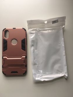 NWT IPhone 8 /X case with kickstand rose gold