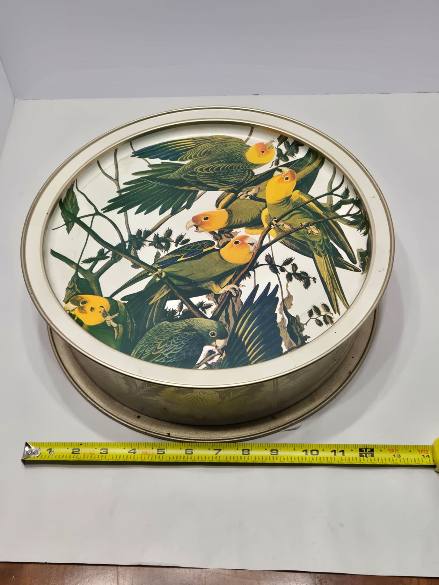 Sunshine Biscuits Tin Audubons Birds Of America Pileated Woodpecker & Parakeet