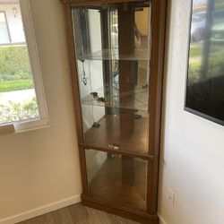 Brown Corner Wooden Hutch