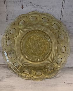 Vintage 1960's Clear Pressed Glass 11" dia Serving Plate Tray Platter