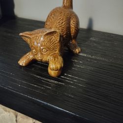 Vintage Ceramic Kitten With Artist Markings