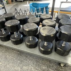 80-100 Lb Troy 12 Sided Rubber Coated Dumbbell Set