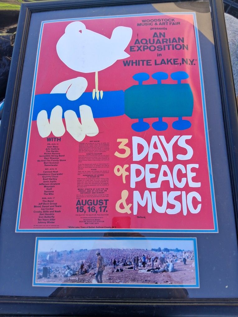 Woodstock Framed Pic With Authenticity Letter