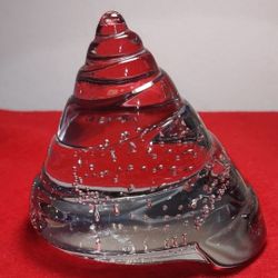 Vintage Snail Shell Shaped Clear Pale Blue Paperweight