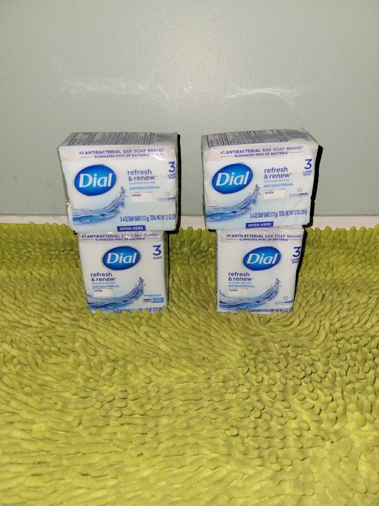 4 Pack 3 Bar Soap Dial White