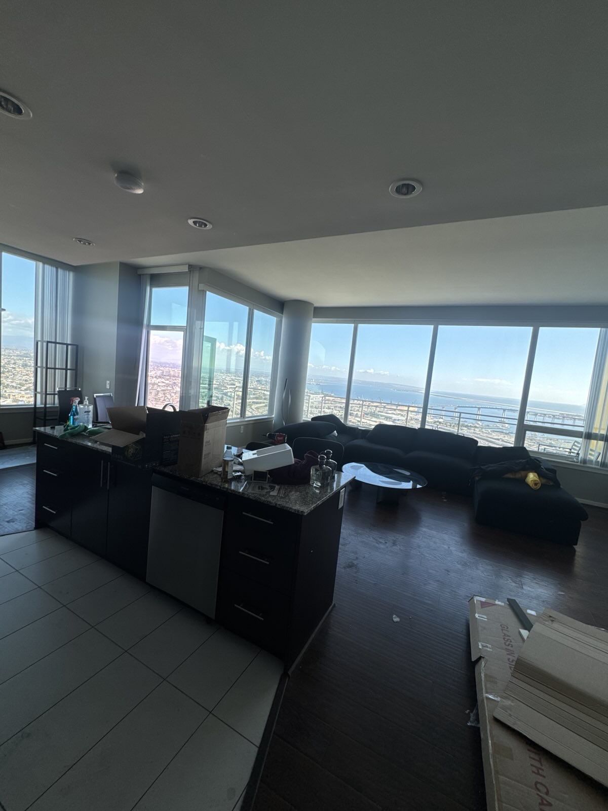 Black Couches Cloud U Shape